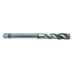 ‎M5 × 0.8 3FL 6H Cobalt Spiral Flute Semi-Bott Green Ring Tap-Bright-40 Degree Helix - Exact Tool & Supply