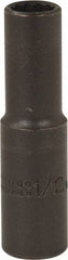 Proto - 1/2", 1/2" Drive, Deep Hand Socket - 12 Points, 3-1/4" OAL, Alloy Steel, Black Finish - Exact Tool & Supply