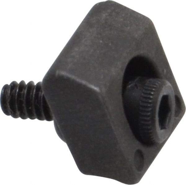 Mitee-Bite - 4-40 Screw Thread, 3/8" Wide x 0.075" High, Smooth Steel Standard Style Screw Mount Toe Clamp - 650 Lb Holding Force, 16" Lb Torque, 1.33 Lb Ft Torque, 0.26" Long Extension, 0.0075" Throw, 8 Clamps in Package - Exact Tool & Supply