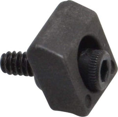 Mitee-Bite - 4-40 Screw Thread, 3/8" Wide x 0.075" High, Smooth Steel Standard Style Screw Mount Toe Clamp - 650 Lb Holding Force, 16" Lb Torque, 1.33 Lb Ft Torque, 0.26" Long Extension, 0.0075" Throw, 8 Clamps in Package - Exact Tool & Supply