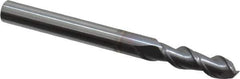 Niagara Cutter - 3/16", 9/16" LOC, 3/16" Shank Diam, 2" OAL, 2 Flute, Solid Carbide Square End Mill - Single End, TiCN Finish, Spiral Flute, 45° Helix, Centercutting, Right Hand Cut, Right Hand Flute, Series A245 - Exact Tool & Supply