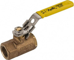Apollo - 1/2" Pipe, Standard Port, Bronze Standard Ball Valve - 2 Piece, NPT Ends, Locking Lever Handle, 600 WOG, 150 WSP - Exact Tool & Supply