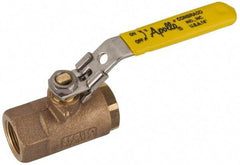 Apollo - 3/4" Pipe, Standard Port, Bronze Standard Ball Valve - 2 Piece, NPT Ends, Locking Lever Handle, 600 WOG, 150 WSP - Exact Tool & Supply