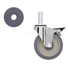 Metro - Cart Accessories; Media Type: Caster ; For Use With: Super Erecta Industrial Wire Shelving Racks ; Color: Silver/Gray ; Width: 2.5000 ; Length (Decimal Inch): 5.6250 ; Height (Decimal Inch): 8.250000 - Exact Tool & Supply