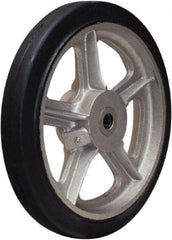 Hamilton - 12 Inch Diameter x 2 Inch Wide, Rubber on Aluminum Caster Wheel - 720 Lb. Capacity, 2-1/4 Inch Hub Length, 7/8 Inch Axle Diameter, Straight Roller Bearing - Exact Tool & Supply