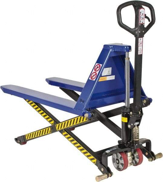 Value Collection - 2,200 Lb Capacity, 31-1/2" Lift Portable Skid Lifter - 3-1/2" Min Lift Height, 43" Fork Length x 27" Fork Width, 27" Overall Width - Exact Tool & Supply