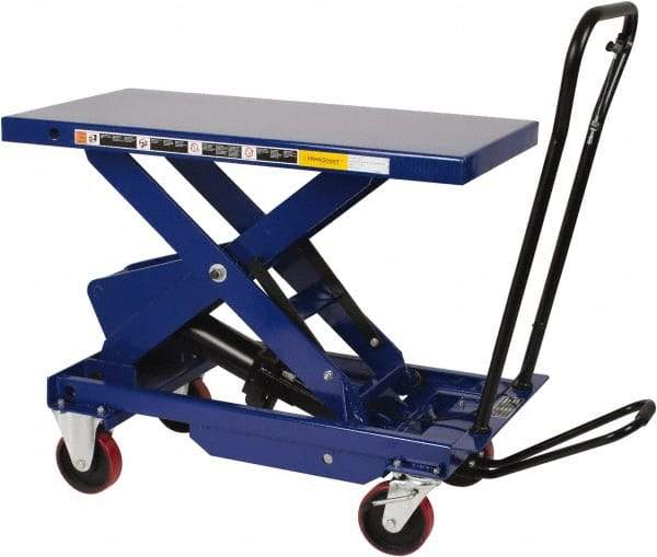 Value Collection - 1,750 Lb Capacity Hydraulic Scissor Elevating Cart - 16" to 39" Lift Height, 36" Platform Length x 20" Platform Width - Exact Tool & Supply