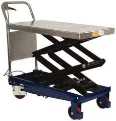 Value Collection - 770 Lb Capacity Hydraulic Scissor Lift Table - 14" to 55-1/2" Lift Height, 35-1/2" Platform Length x 19-1/2" Platform Width - Exact Tool & Supply