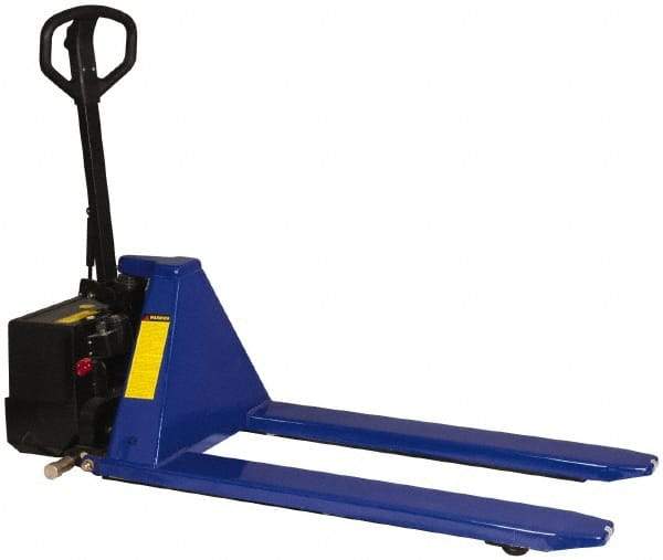 Value Collection - 3,000 Lb Capacity, 31" Lift Height, Battery Operated Lift - 3-1/3" Lowered Height, 13" Load Center, 43-1/4" Fork Length, 27" Overall Width - Exact Tool & Supply
