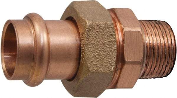 NIBCO - 1/2" Copper Pipe Union - Male x Female, Press Fitting - Exact Tool & Supply