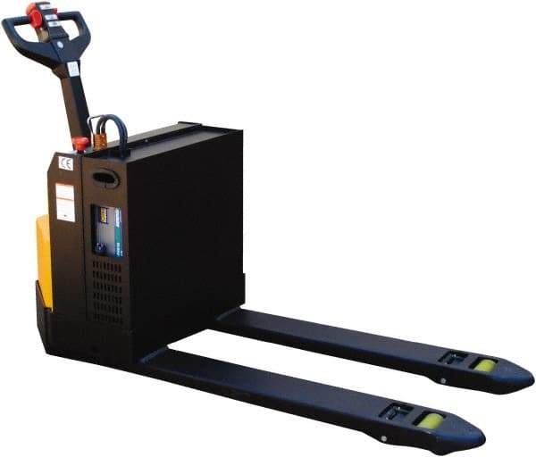 Vestil - 4,500 Lb Capacity, 7-51/64" Lift Electric Pallet Truck - 3.4" Min Lift Height, 48" Fork Length x 20" Fork Width, 30-1/4" Overall Width - Exact Tool & Supply