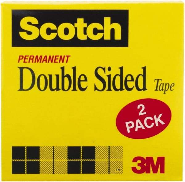 3M - 1/2" x 25 Yd Double Sided Tape - Transparent - Exact Tool & Supply