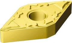 Sandvik Coromant - DNMG431 MF Grade 2025 Carbide Turning Insert - TiCN/AI2O3/TiN Finish, 55° Diamond, 1/2" Inscr Circle, 3/16" Thick, 1/64" Corner Radius - Exact Tool & Supply
