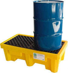 UltraTech - 66 Gal Sump, 3,000 Lb Capacity, 2 Drum, Polyethylene Spill Deck or Pallet - 53" Long x 29" Wide x 17" High, Liftable Fork, Drain Included, Inline Drum Configuration - Exact Tool & Supply