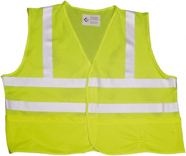 Ability One - High Visibility Vests; Vest Style: Public Safety ; Vest Type: Hi Visibility ; Front Closure: Hook & Loop ; Material: Polyester ; Material Composition: Solid ; Color: Yellow; Lime; Silver - Exact Tool & Supply
