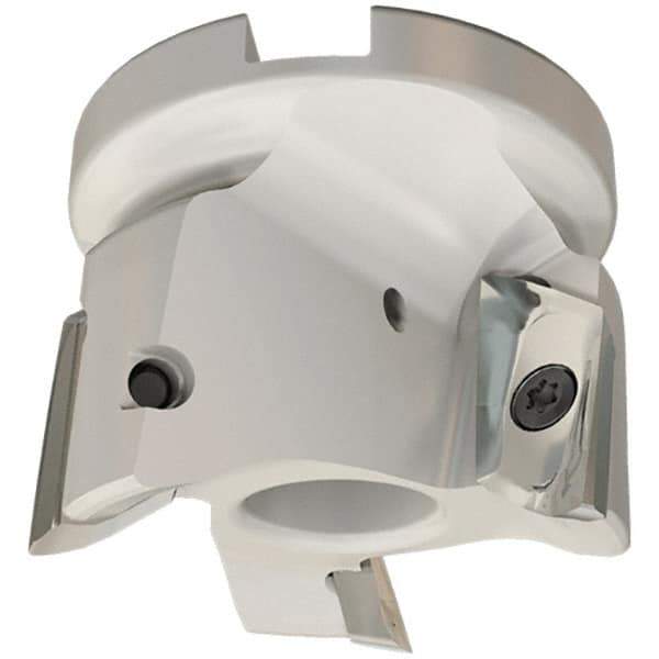 Iscar - 3 Inserts, 80mm Cut Diam, 27mm Arbor Diam, 20.5mm Max Depth of Cut, Indexable Square-Shoulder Face Mill - 0/90° Lead Angle, 50mm High, HM90 APCR 2206.. Insert Compatibility, Through Coolant, Series Helialu - Exact Tool & Supply