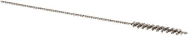 Brush Research Mfg. - 2.5mm Diam Helical Stainless Steel Tube Brush - Single Spiral, 0.003" Filament Diam, 3/4" Brush Length, 3" OAL - Exact Tool & Supply