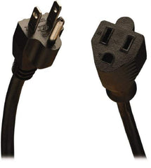Tripp-Lite - 15', 18/3 Gauge/Conductors, Black Indoor Replacement Cord - 0 Receptacles, 10 Amps, 120 VAC, UL SJT, NEMA 5-15P - Exact Tool & Supply