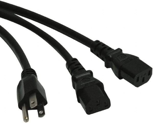 Tripp-Lite - 6' Long, NEMA 5-15P/IEC-320-C-13 Computer Cable - Black, Female, Male - Exact Tool & Supply