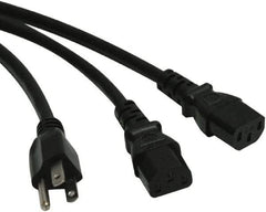Tripp-Lite - 6' Long, NEMA 5-15P/IEC-320-C-13 Computer Cable - Black, Female, Male - Exact Tool & Supply