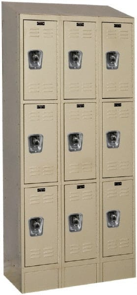 Hallowell - 9 Door, 3 Tier, Ready-Built Wardrobe & Box Lockers - Exact Tool & Supply