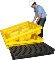 UltraTech - 66 Gal Sump, 6,000 Lb Capacity, 4 Drum, Polyethylene Spill Deck or Pallet - 51" Long x 51" Wide x 10" High, Liftable Fork, Drain Included, Low Profile, 2 x 4 Drum Configuration - Exact Tool & Supply