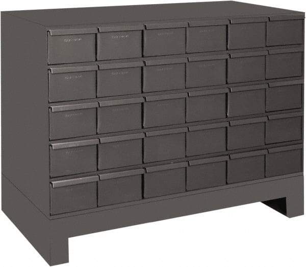 Durham - 30 Drawer, Small Parts Steel Storage Cabinet - 11-3/4" Deep x 34" Wide x 26-7/8" High - Exact Tool & Supply