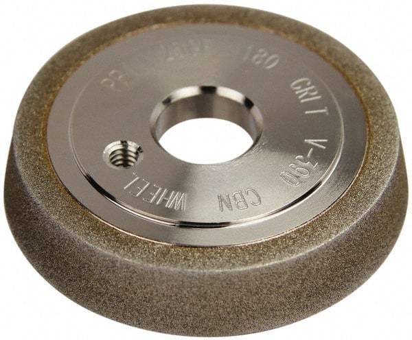 Darex - 3" Diam, 3/4" Hole Size, 1-1/4" Overall Thickness, 180 Grit, Type 12 Tool & Cutter Grinding Wheel - Medium Grade, CBN - Exact Tool & Supply