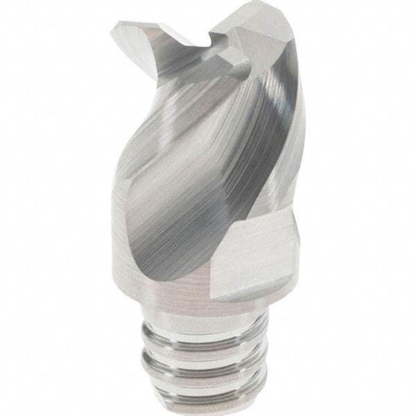 Iscar - MM EAT06 IC08 Grade Carbide End Mill Milling Tip Insert - Uncoated, 3 Flutes, 0.375" Cut Diam, 0.23" Depth of Cut, 0.81" Extension, 0.031" Cnr Rad, 45° Helix Angle - Exact Tool & Supply