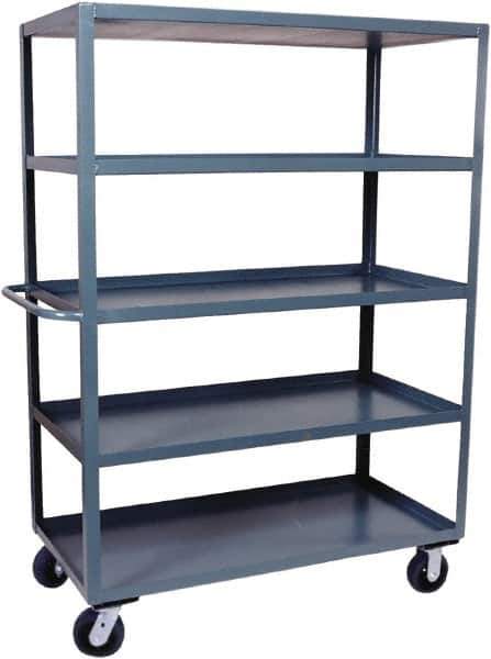 Jamco - 3,000 Lb Capacity, 36" Wide x 72" Long x 57-1/2" High Standard Utility Cart - 5 Shelf, Steel - Exact Tool & Supply