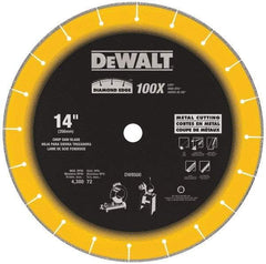 DeWALT - 14" Diam, 1" Arbor Hole Diam, 20 Tooth Wet & Dry Cut Saw Blade - Diamond-Tipped, Standard Round Arbor - Exact Tool & Supply