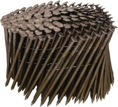 Stanley Bostitch - 11 Gauge 0.12" Shank Diam 3-1/4" Long Framing Nails for Power Nailers - Steel, Bright Finish, Ring Shank, Coil Wire Collation, Round Head, Chisel Point - Exact Tool & Supply