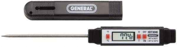 General - -40 to 302°F, -40 to 150°C, Digital Pocket Thermometer - Accurate to 1.8°F, Stainless Steel - Exact Tool & Supply