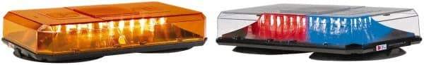 Federal Signal Emergency - Class I Joules, Variable Flash Rate, Permanent Mount Emergency Mini-Lightbar Assembly - Powered by 12 to 24 VDC, Amber & Clear - Exact Tool & Supply