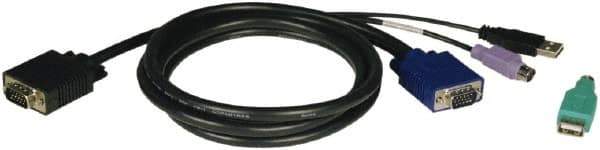 Tripp-Lite - 6' Long, HD15, PS/2, USB A/PS/2 Computer Cable - Black, Male x Male - Exact Tool & Supply