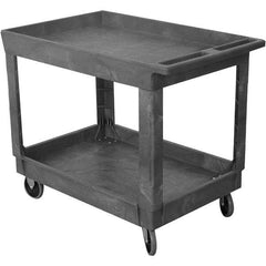 Wesco Industrial Products - 500 Lb Capacity, 25-1/2" Wide x 40-1/4" Long x 32-1/2" High Service Cart - 2 Shelf, Plastic, TPR Casters - Exact Tool & Supply