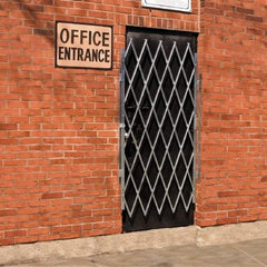 Illinois Engineered Products - 66" High Door Gate - Galvanized Steel, Silver - Exact Tool & Supply