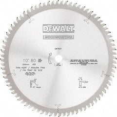 DeWALT - 10" Diam, 5/8" Arbor Hole Diam, 80 Tooth Wet & Dry Cut Saw Blade - Tungsten Carbide-Tipped, Standard Round Arbor - Exact Tool & Supply