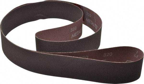 Norton - 2" Wide x 72" OAL, 320 Grit, Aluminum Oxide Abrasive Belt - Aluminum Oxide, Extra Fine, Coated, X Weighted Cloth Backing, Series R228 - Exact Tool & Supply
