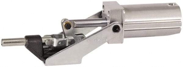 De-Sta-Co - 16,000 Lb Capacity, 2" Plunger Travel, 5/8-11 x 5/8" Plunger, 1/8 NPT Port, 5,522 N at 5 Bar, Air Power Straight Line Action Clamp - 2.63" Centerline Height, 20.56" Overall Closed Length x 7.21" Overall Closed Height, 145 Max psig, 14 to 194°F - Exact Tool & Supply