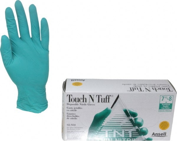 Ansell - Size M, 5 mil, Industrial Grade, Powdered Nitrile Disposable Gloves - Exact Tool & Supply