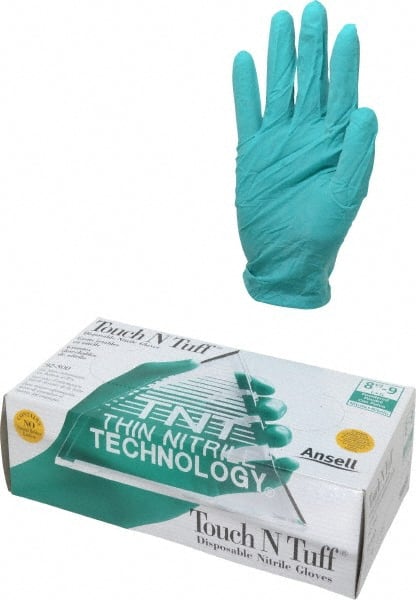 Ansell - Size L, 5 mil, Industrial Grade, Powdered Nitrile Disposable Gloves - Exact Tool & Supply