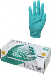 Ansell - Size L, 5 mil, Industrial Grade, Powdered Nitrile Disposable Gloves - Exact Tool & Supply