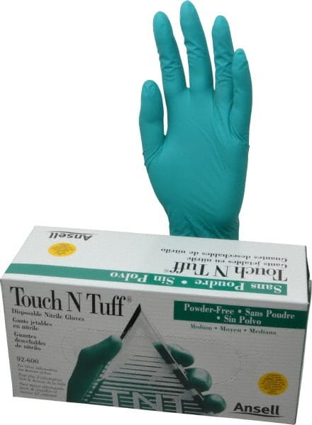 Ansell - Size M, 5 mil, Industrial Grade, Powder Free Nitrile Disposable Gloves - Exact Tool & Supply