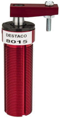De-Sta-Co - 25 Lb Clamping Force, Right Hand Swing, 21.59mm Total Stroke, Single-Acting Pneumatic Swing Clamp - 10-32 Port, 72.9mm Body Length x 31.8mm Body Width, 4.1 cm3 (Clamp), 130 Max psi - Exact Tool & Supply