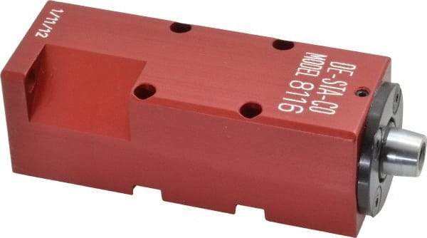 De-Sta-Co - 25 Lb Clamping Force, Left Hand Swing, 21.59mm Total Stroke, Single-Acting Pneumatic Swing Clamp - 10-32 Port, 85.6mm Body Length x 19.05mm Body Width, 4.1 cm3 (Clamp), 130 Max psi - Exact Tool & Supply