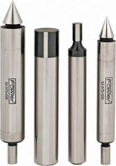 Fowler - 3/8 Inch Shank Diameter, 0.0002 Inch Accuracy, Double, Single End, Edge Finder Set - 0.5 Inch Head Diameter, Conical, Cylindrical Head Type, Includes 4 Attachments, Wooden Case, 4 Pieces - Exact Tool & Supply