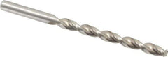 Chicago-Latrobe - Letter E (1/4) 135° High Speed Steel Jobber Drill - Bright Finish, Right Hand Cut, Parabolic Flute, Straight Shank, 4" OAL, Notched Point - Exact Tool & Supply