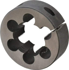 Cle-Line - 1-1/2 - 12 UNF Thread, 3" Outside Diam Carbon Steel Round Die - 1" Thick, Right Hand Thread, Adjustable - Exact Tool & Supply