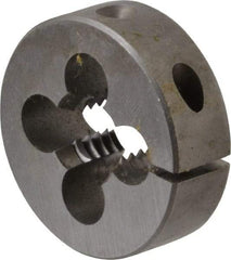 Cle-Line - 1/2-13 UNC Thread, 1-1/2" Outside Diam Carbon Steel Round Die - 2" Thick, Right Hand Thread, Adjustable - Exact Tool & Supply
